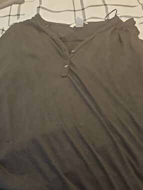 H&M Black Knit Henley Top